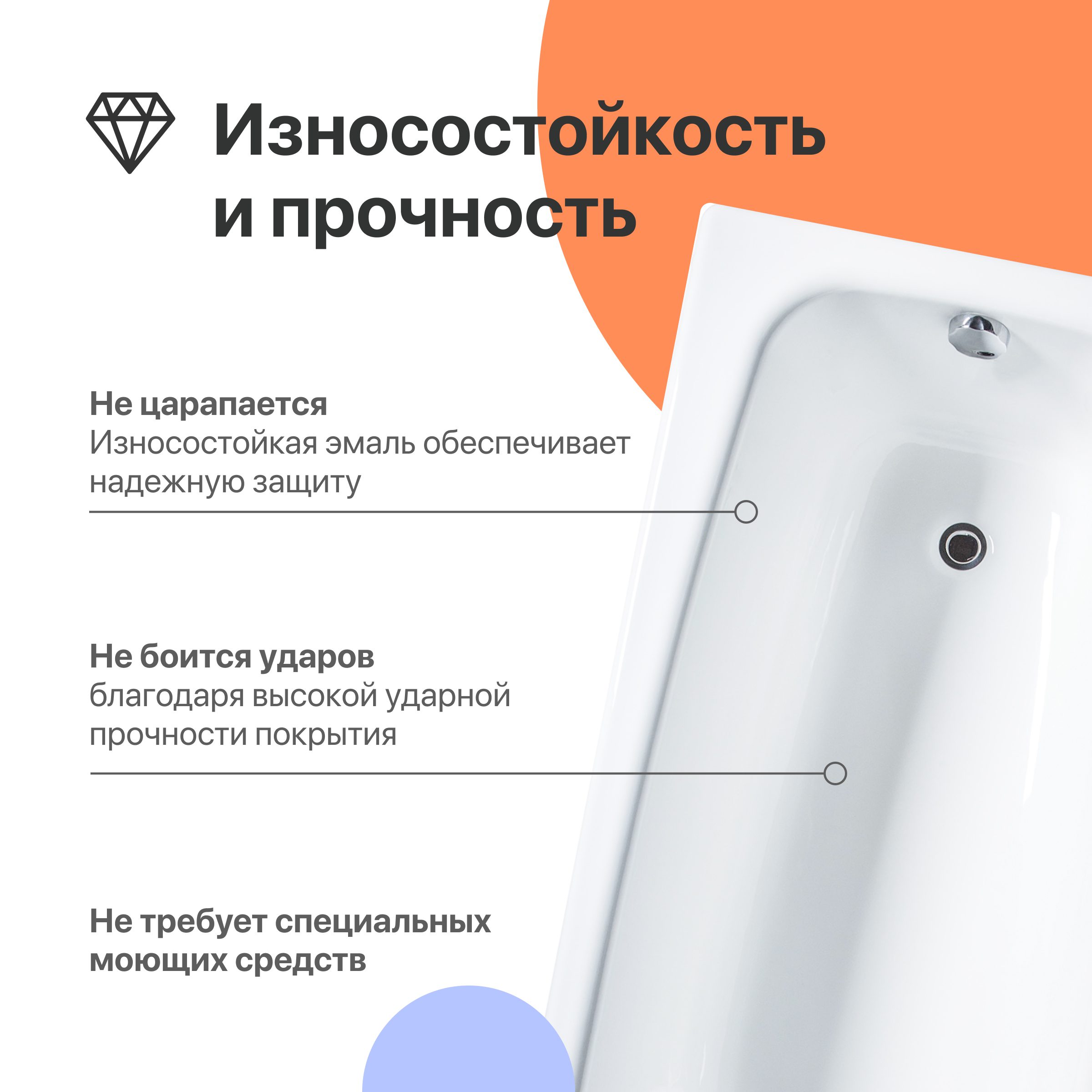 Чугунная ванна DIWO Анапа 150x70 566226 — изображение 4