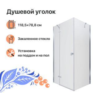 Душевой уголок DIWO Дмитров 120х80 профиль хром глянцевый 571248