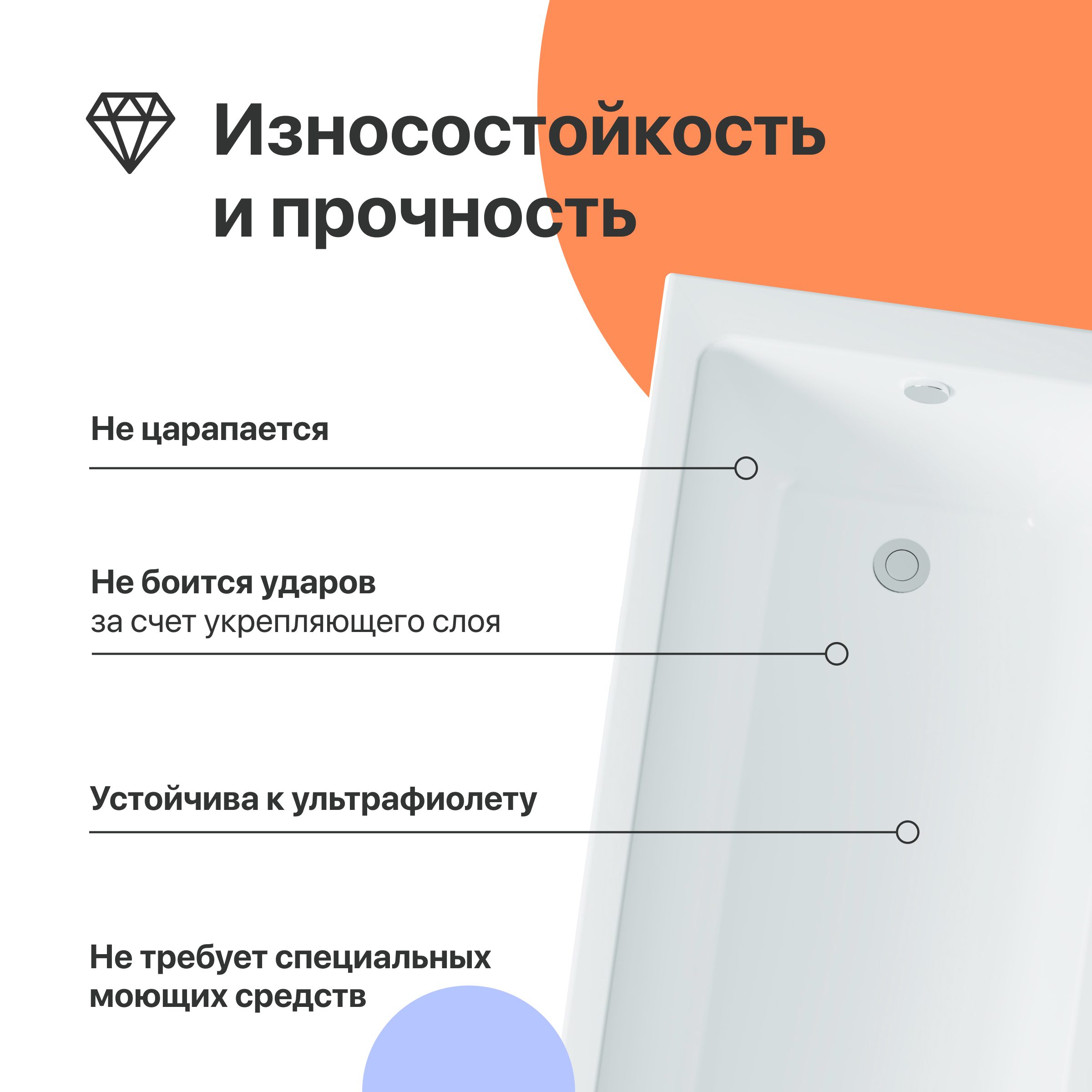 Акриловая ванна DIWO Казань 150x70 с ножками — изображение 3