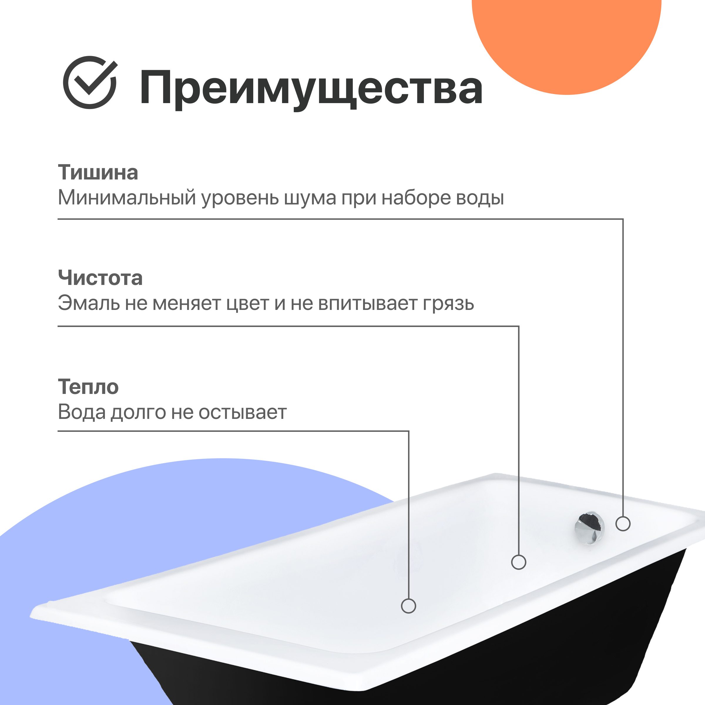 Чугунная ванна DIWO Кострома 160x75 566189 — изображение 3
