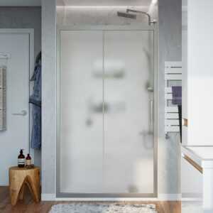 Душевая дверь в нишу STWORKI Стокгольм 100 см профиль хром матовый, стекло матовое, раздвижная 459622