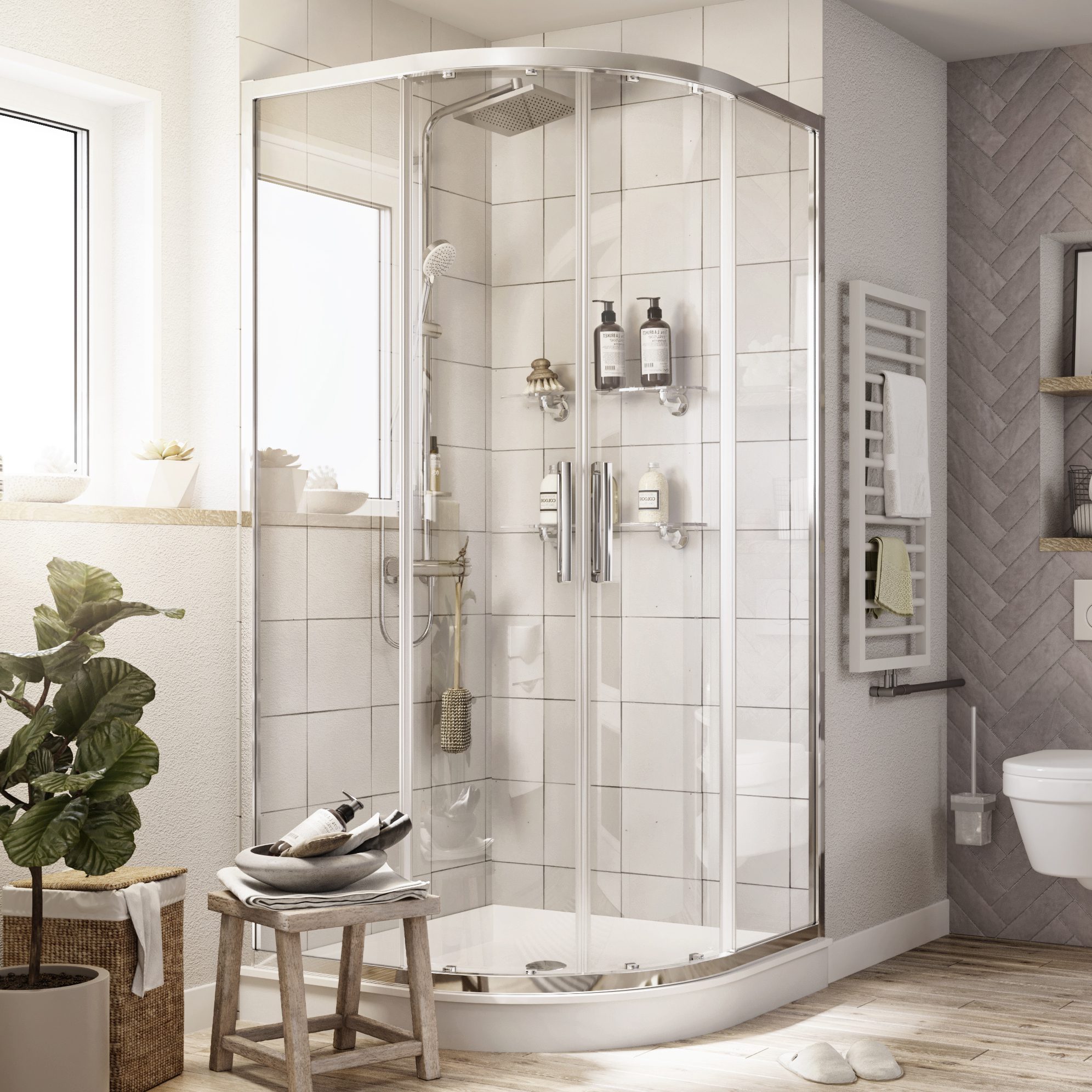 Душевой уголок STWORKI Хельсинки 85x85 см профиль хром глянец 413168