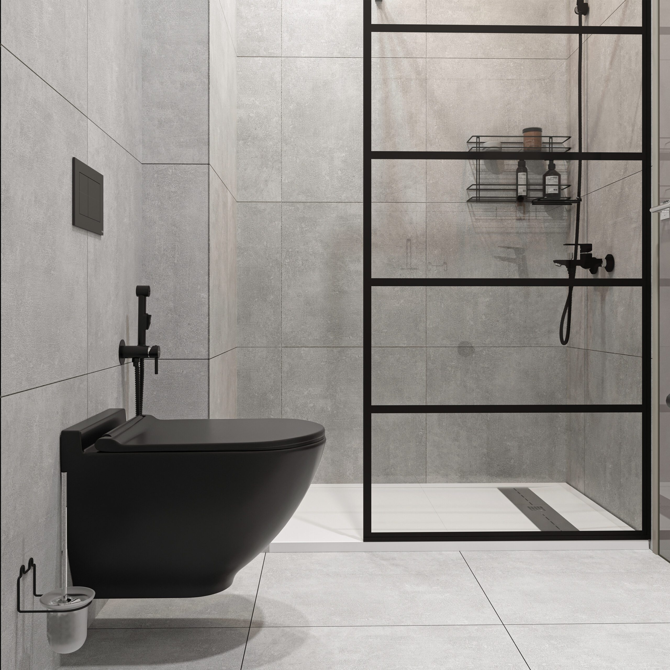 Душевая перегородка STWORKI Кронборг LOFT-GW- 100х220 100 см, профиль черный матовый 537885 — изображение 3