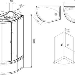 Душевая кабина STWORKI Стокгольм HWSC-302RА-12080BT 120x80, правая 565264
