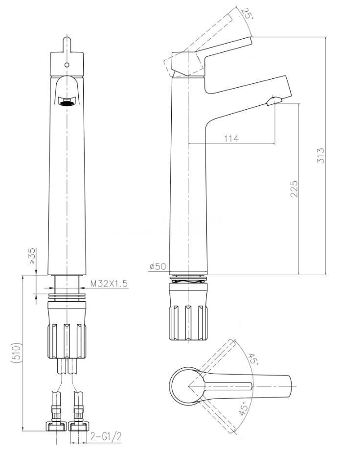 Смеситель для раковины STWORKI 32337-495/1BG-IG11 585436