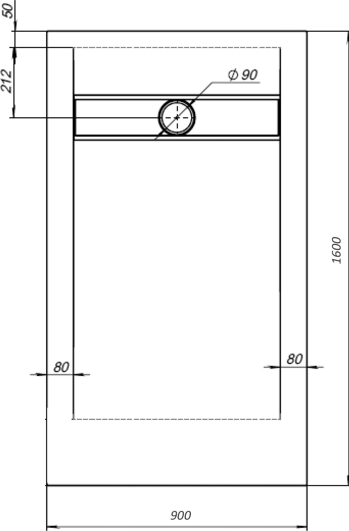Поддон для душа STWORKI Эстерсунд 160x90 белый камень, с сифоном 440686 — изображение 2